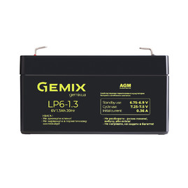 Аккумуляторные батареи Аккумуляторная батарея Gemix LP6-1.3 Чорний